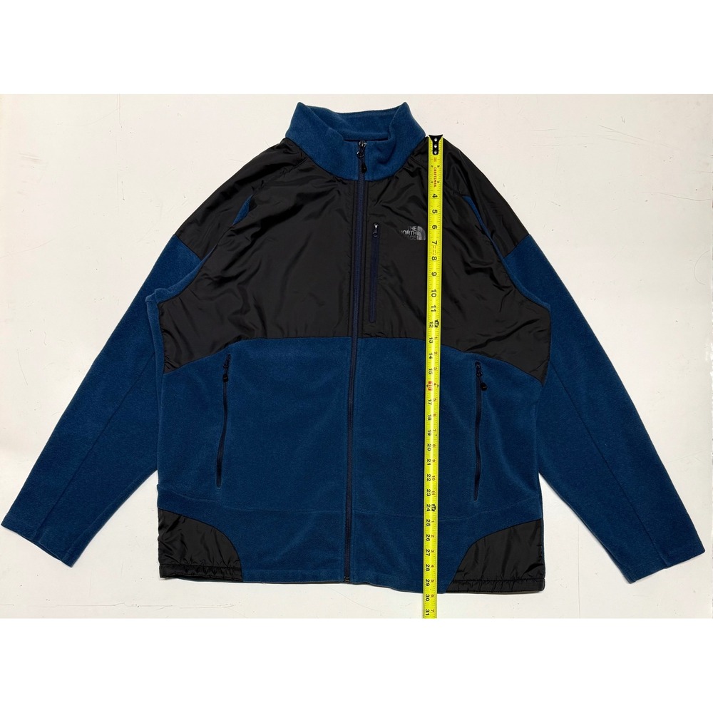 The North Face TKA Glacier Fleece Jacket Mens XXL Blue Black Full Zip Colorblock